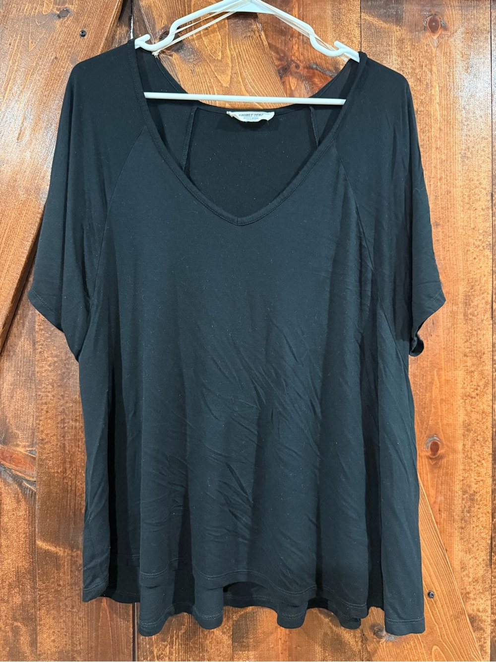 Double Zero Black V-Neck Short Sleeve Tee